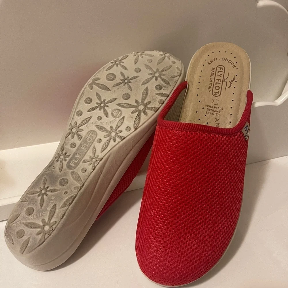 Fly Flot Italian soft lightweight Women's Open-Back Slippers